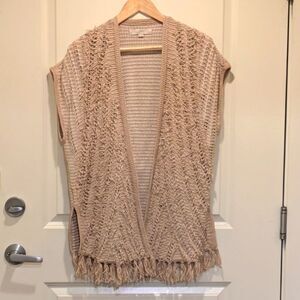 3/$30 EUC Ann Taylor Loft S Chunky Sparkle Knit Fringed Cardigan